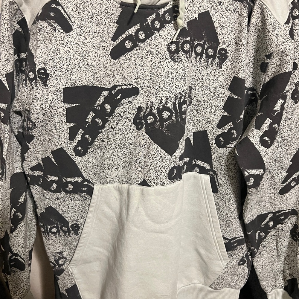 Adidas Black and White Graphic Sweater